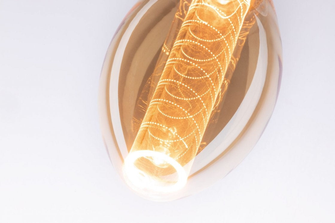Inner Glow Edition LED Birne Innenkolben Spiralmuster E27 230V 200lm 4W 1800K Gold
