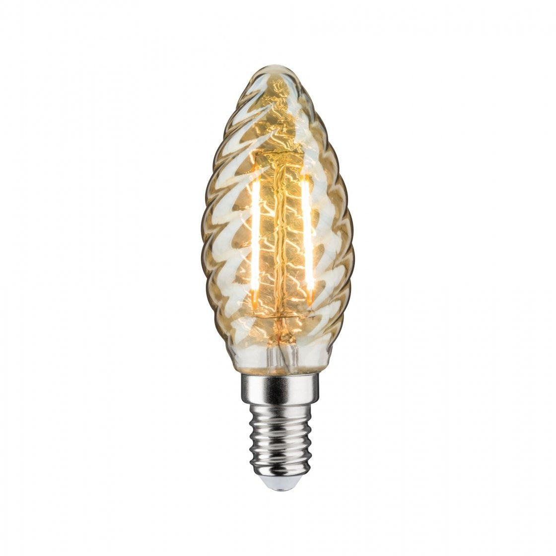 LED Kerze gedrehtes Glas E14 230V 430lm 4,7W 2500K Gold