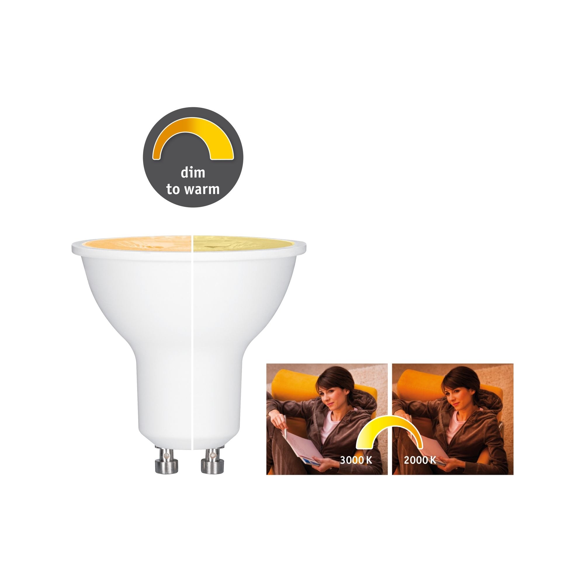 LED 6 Watt GU10 1.800 - 3.000K dim to warm