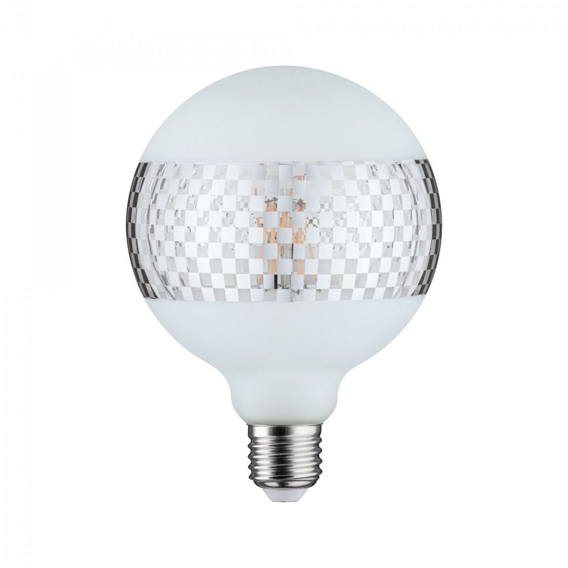 Modern Classic Edition LED Globe Ringspiegel kariert E27 230V 420lm 4,5W 2600K Ringspiegel Silber