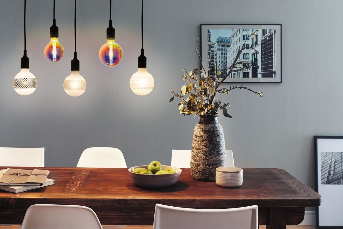 Modern Classic Edition LED Globe Ringspiegel kariert E27 230V 420lm 4,5W 2600K Ringspiegel Silber