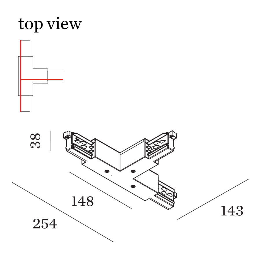 3-Phase Track T-Connector 2.0