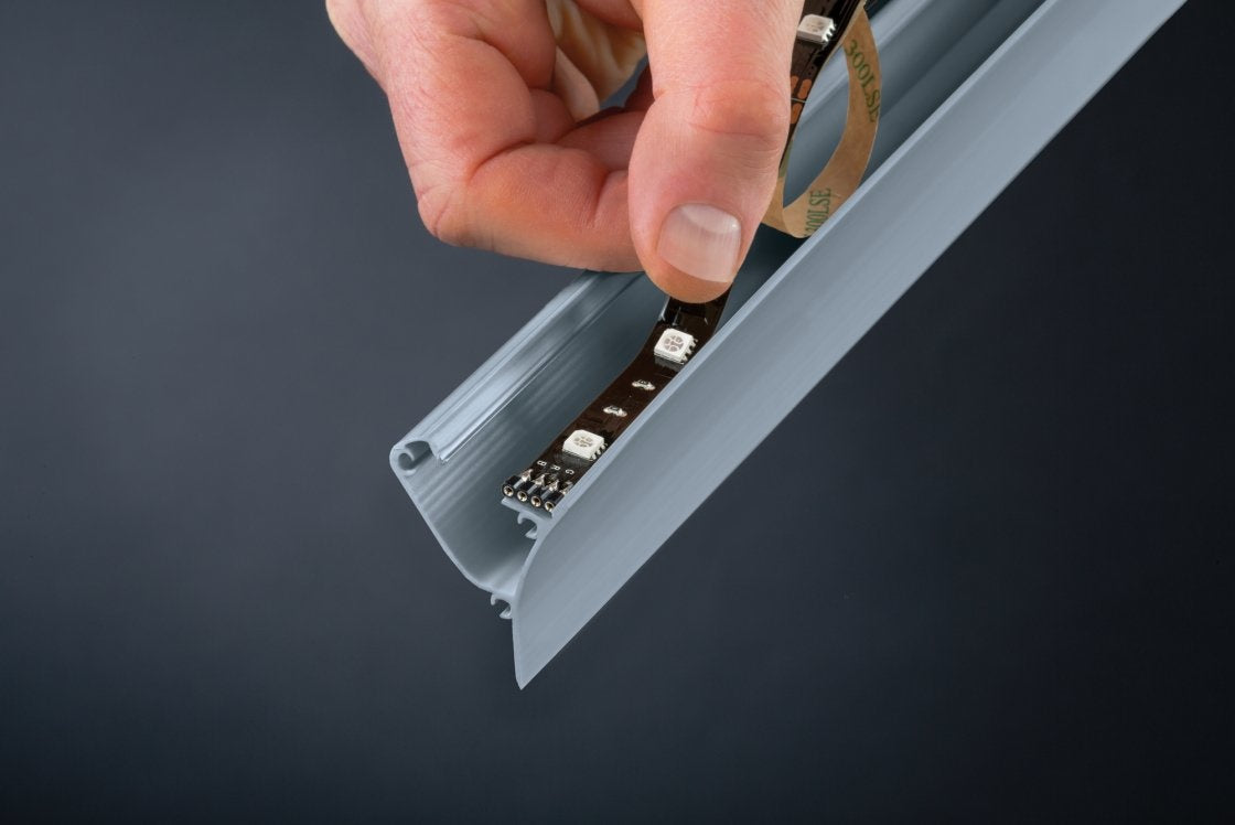 LED Strip Profil Corner 2m Grau