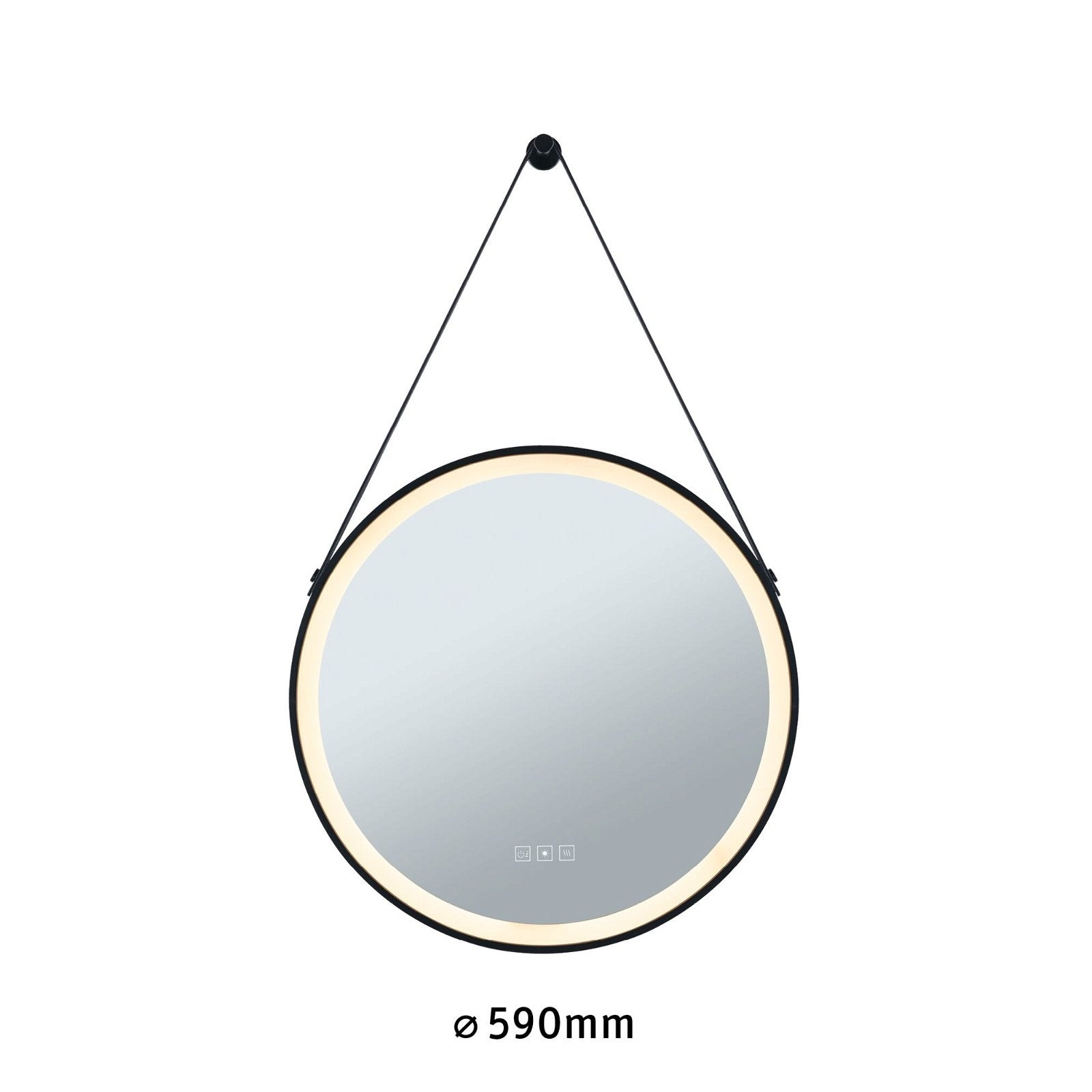 LED Leuchtspiegel Mirra IP44 White Switch 750lm 230V 11,5W dimmbar Schwarz/Spiegel