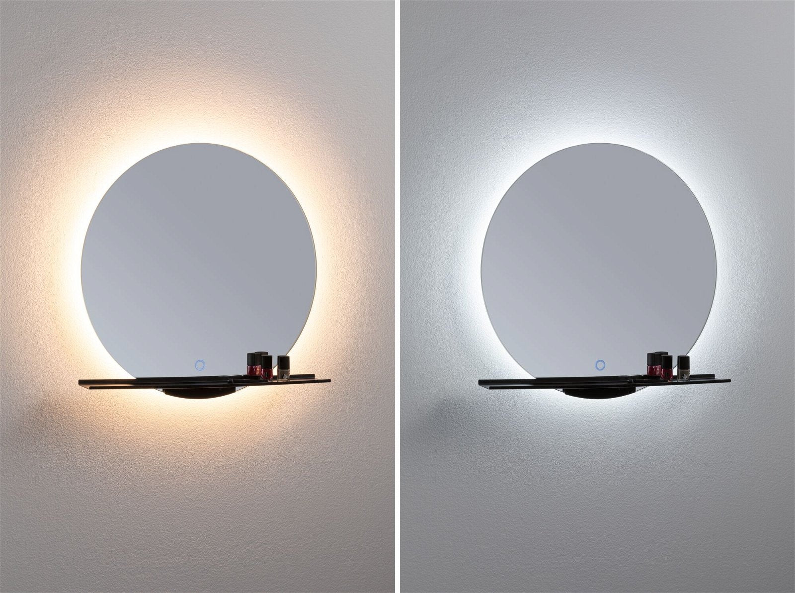 LED Leuchtspiegel Miro IP44 Tunable White 500lm 230V 11W Spiegel/Schwarz matt