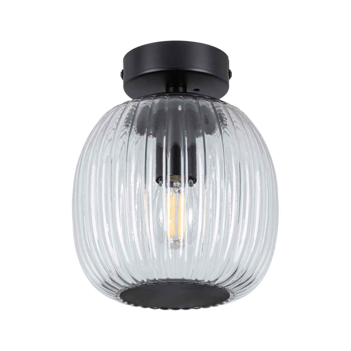 LED Deckenleuchte Ruya IP44 E14 230V max. 20W dimmbar Glas/Schwarz matt - Paulmann - lightnox.de