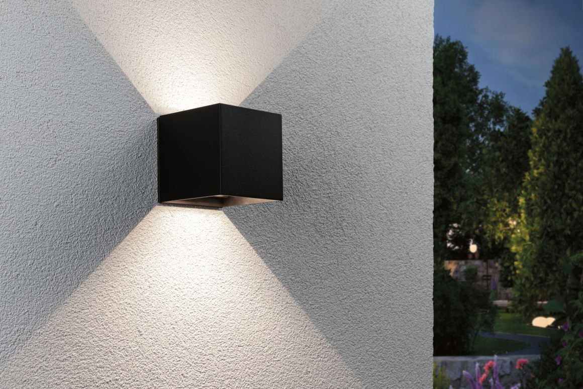 LED Akkuwandleuchte Nyara IP44 3000K 100x100mm 2x1W / 1W Schwarz oder Weiß