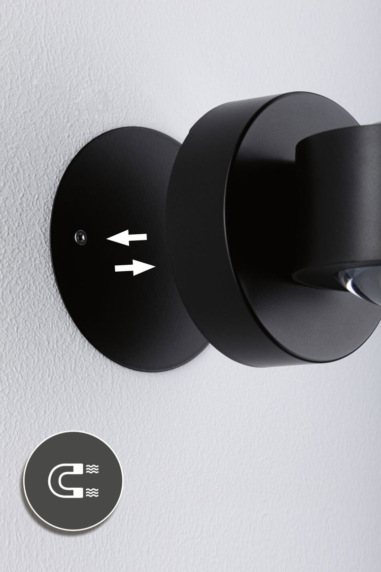 LED Akkuwandleuchte Zorik IP44 dimmbar 2700K 100mm 2x1,1W Schwarz