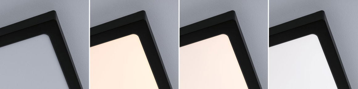 LED Panel Abia 2 White Select Dämmerungsgesteuerter Bewegungsmelder (HF) eckig 400x400mm 16W 1400lm 2700 - 4000K Schwarz