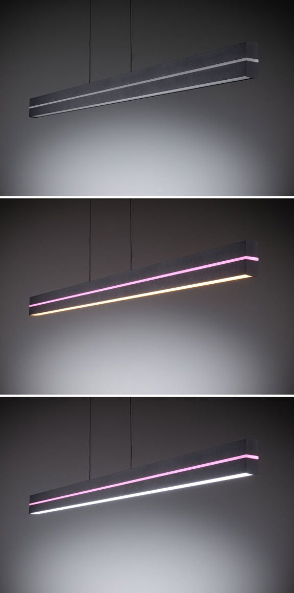 LED Pendelleuchte Raiko RGBW+ 2300lm / 370lm 19W / 6W Schwarz - Paulmann - lightnox.de