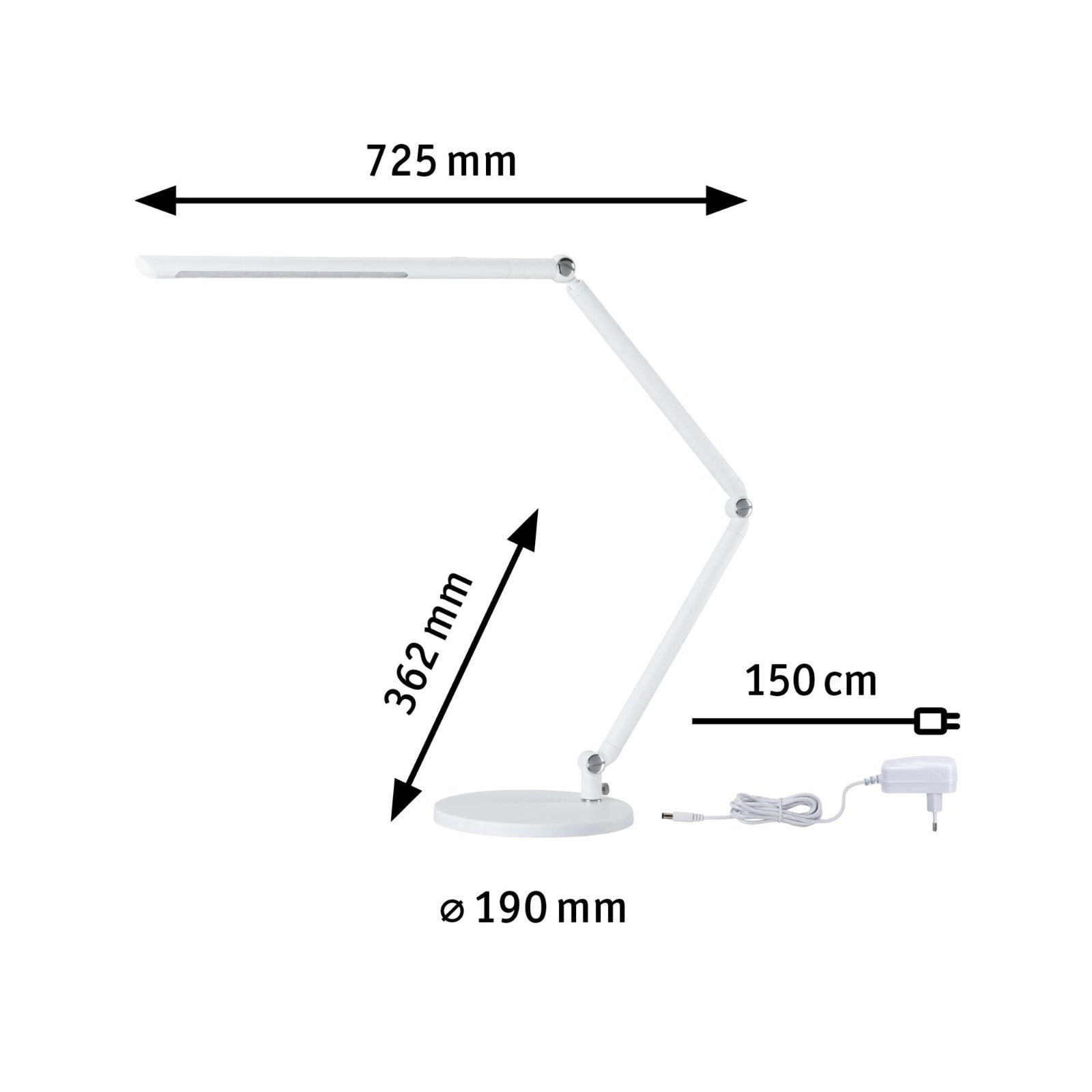 LED Schreibtischleuchte FlexBar White Switch 1000lm 9,5W Weiß