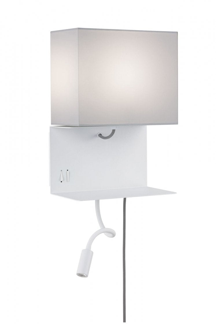 Wandleuchte mit Ablage Merani E27 3000K 120lm 230V 2,5W Grau/Weiß