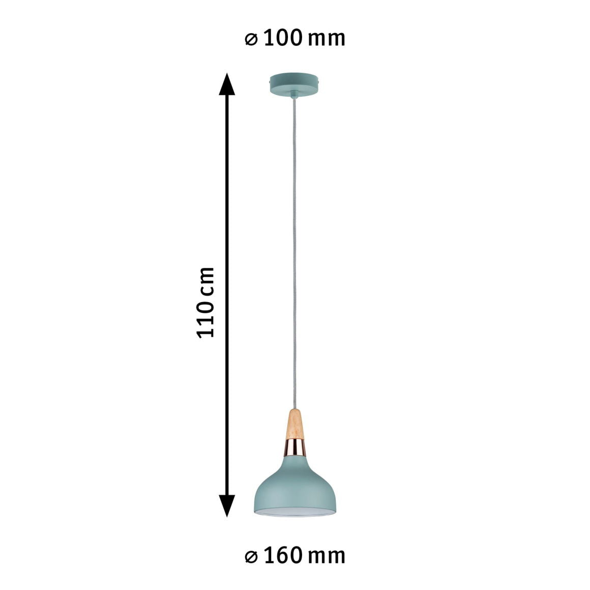 Neordic Juna pendant light 160mm max.1x20W E14 soft green/Ku/Ho 230V Me/Ho