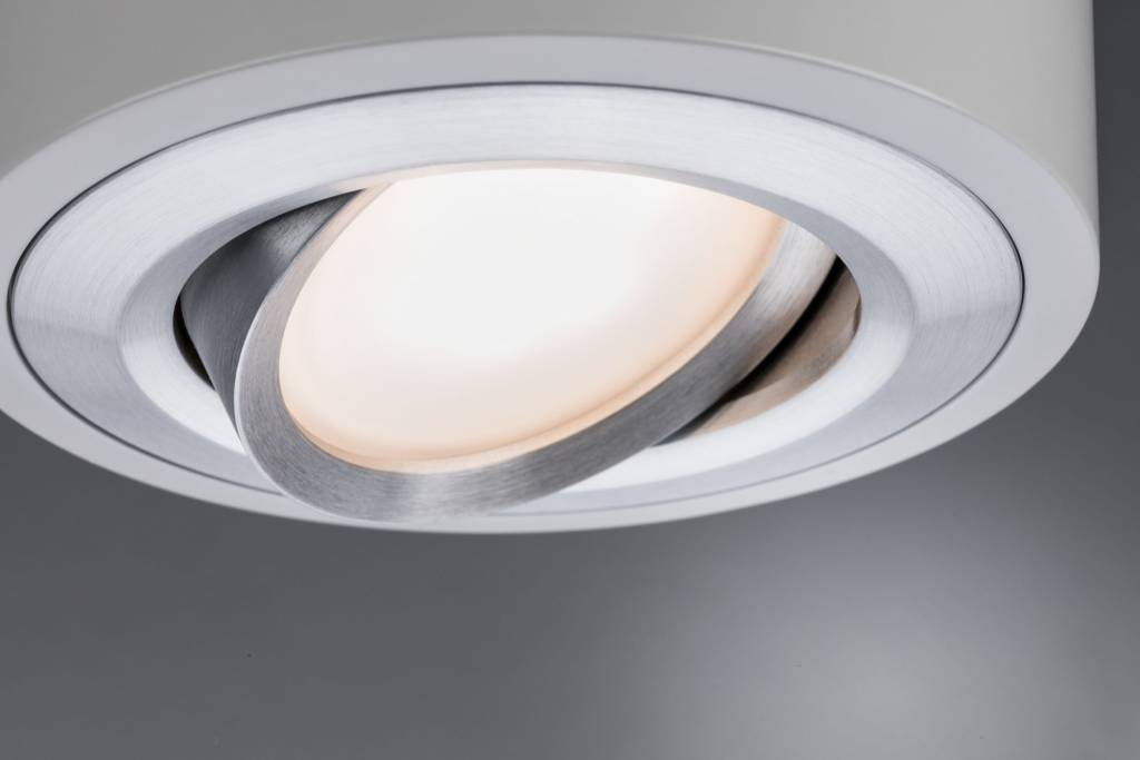 LED Deckenleuchte Argun 1-flammig 4,8W Weiß matt/Alu gebürstet