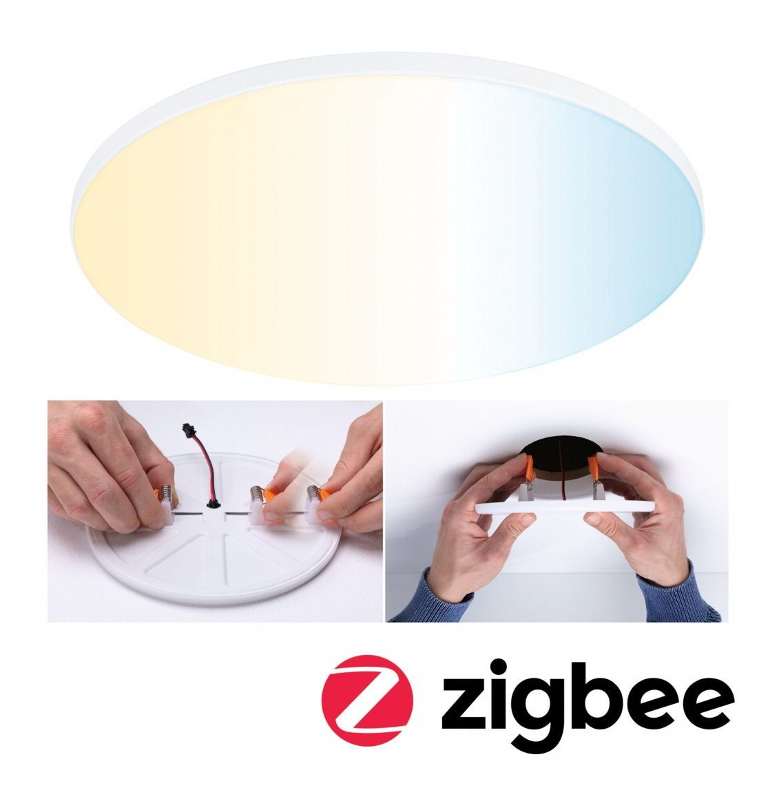 VariFit LED Einbaupanel Veluna Edge IP44 rund 200mm 1400lm Tunable White Weiß dimmbar