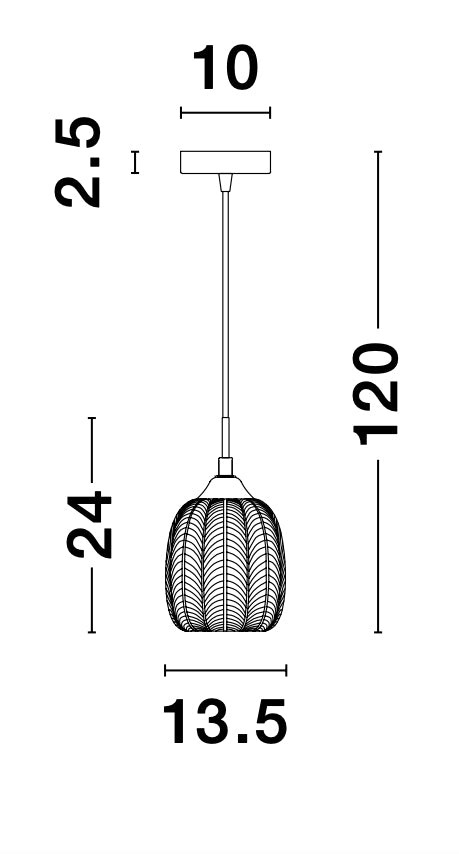 Vario Pendelleuchte Glas/Gold - E27 - dimmbar