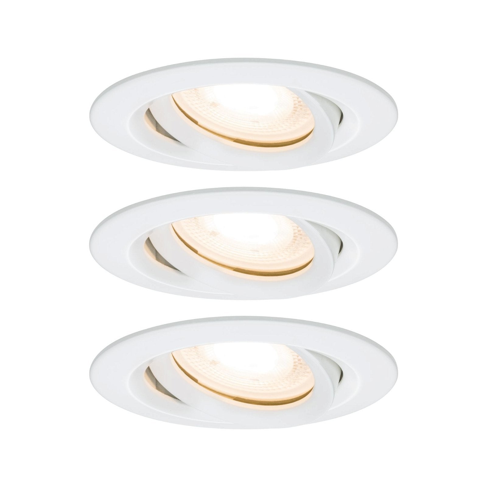LED Einbauleuchte Nova Plus Basisset schwenkbar IP65 rund 93mm 30° GU10 3x7W 3x460lm 230V dimmbar 2700K Weiß matt