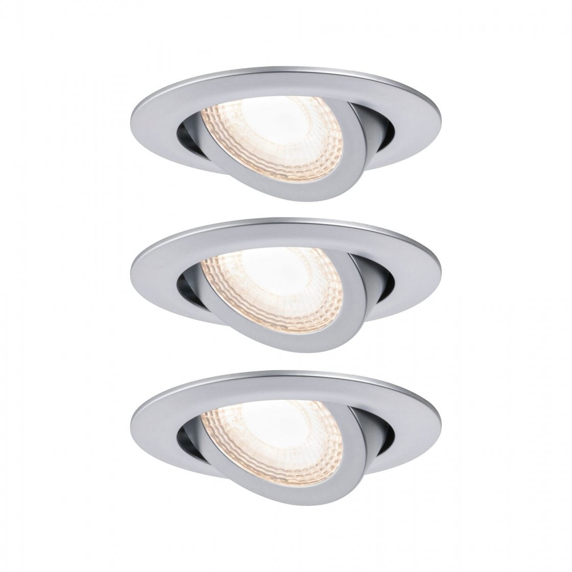 LED Einbauleuchte schwenkbar rund 82mm 70° 3x6W 3x450lm 230V 3000K Chrom matt