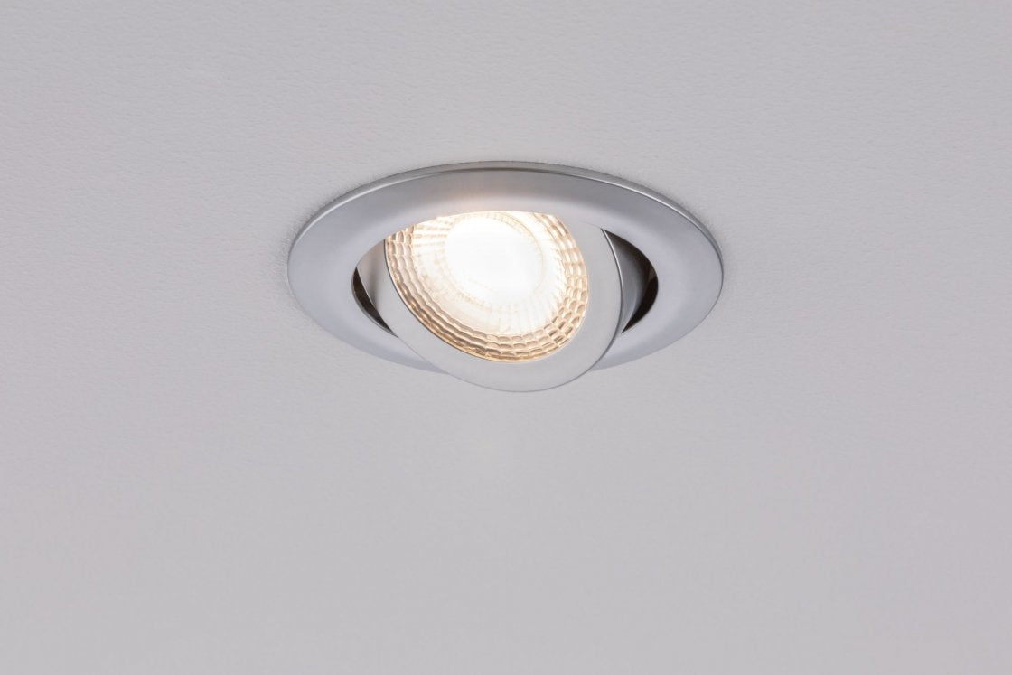 LED Einbauleuchte schwenkbar rund 82mm 70° 3x6W 3x450lm 230V 3000K Chrom matt