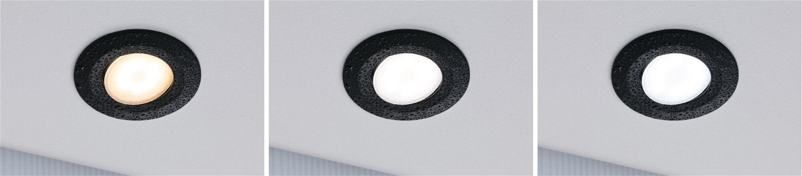 HomeSpa LED Einbauleuchte Calla 3er-Set schwenkbar IP65 rund 90mm 30° 3x5W 3x430lm 230V White Switch Schwarz matt