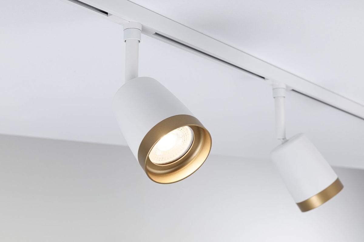 URail Schienenspot Cover Einzelspot GU10 max. 10W 230V Signalweiß/Gold matt