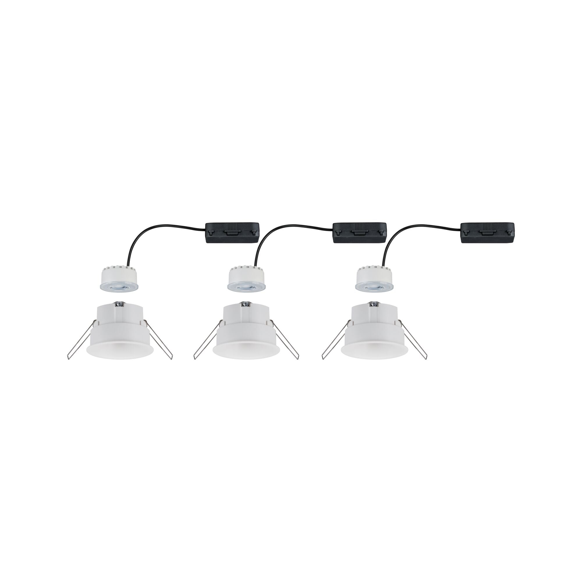 EBL Set Cymbal Coin rigid dim glare-free LED 3x6.8W/530lm 230V 2700K matt white