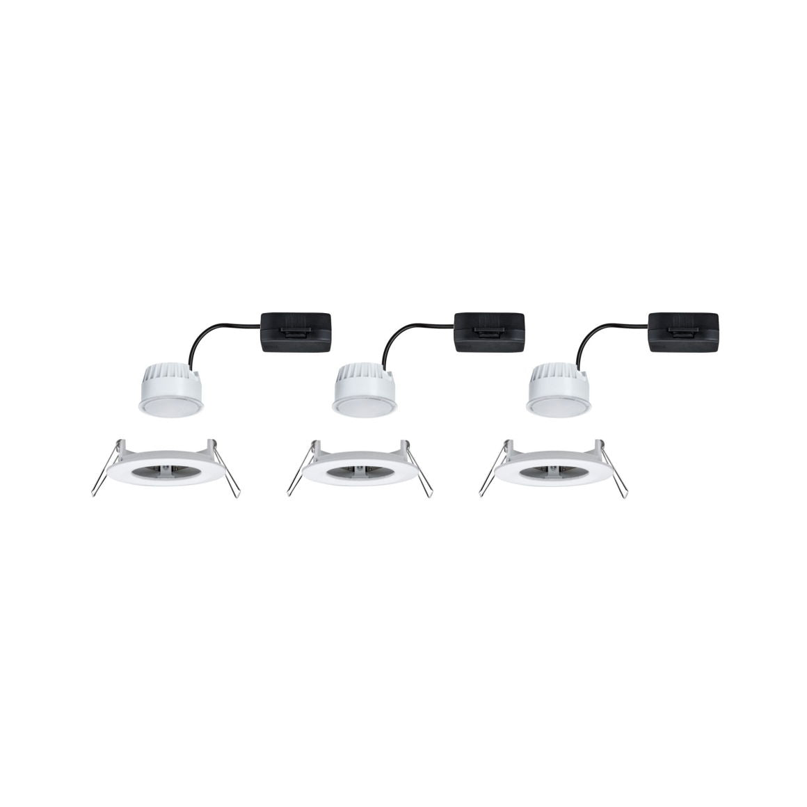 EBL Set Nova Coin rund starr LED 3x6,5W2700K 230V Weiß matt/Alu Einbaustrahler