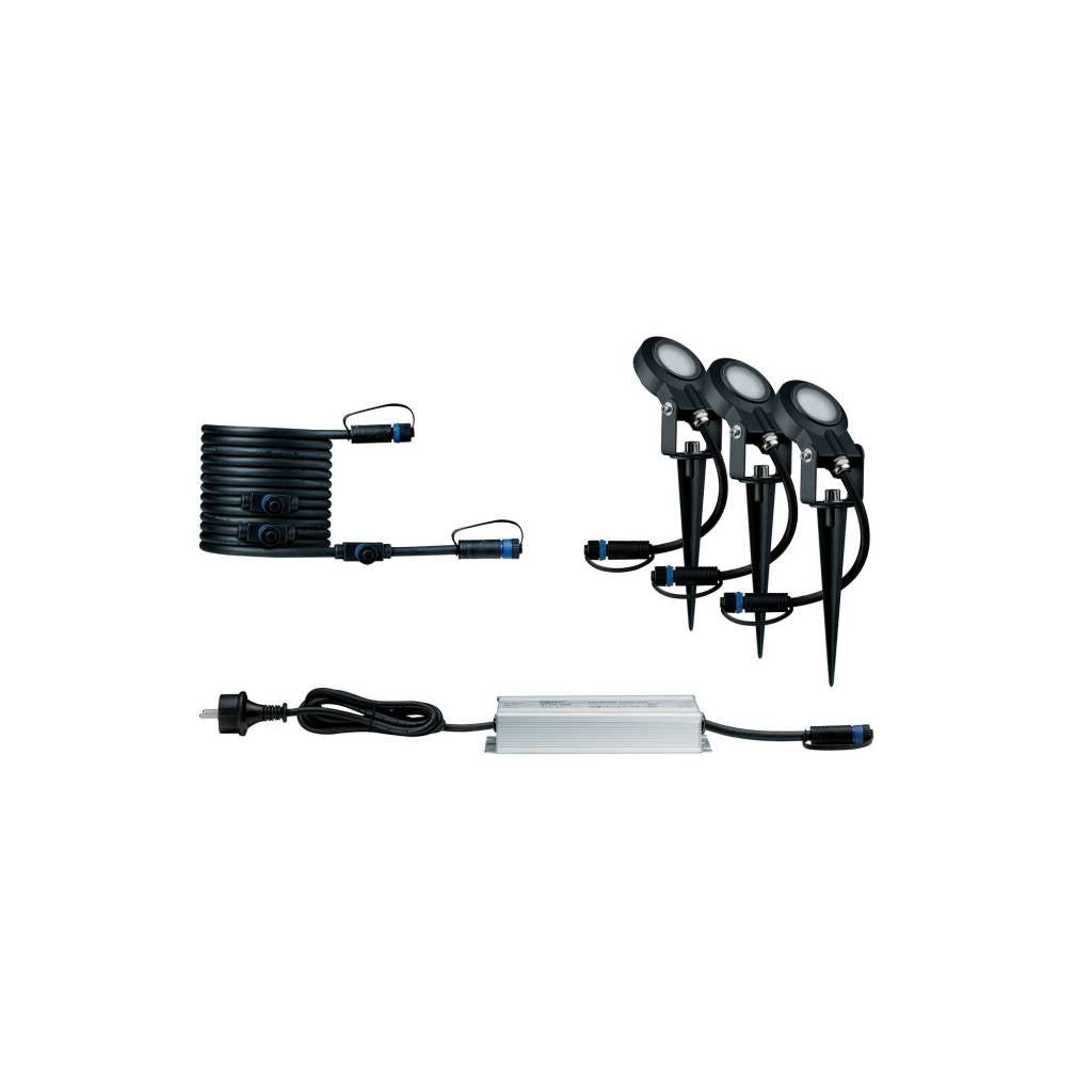 Plug & Shine Basisset Erdspieß Sting IP67 3000K 3x6W dimmbar
