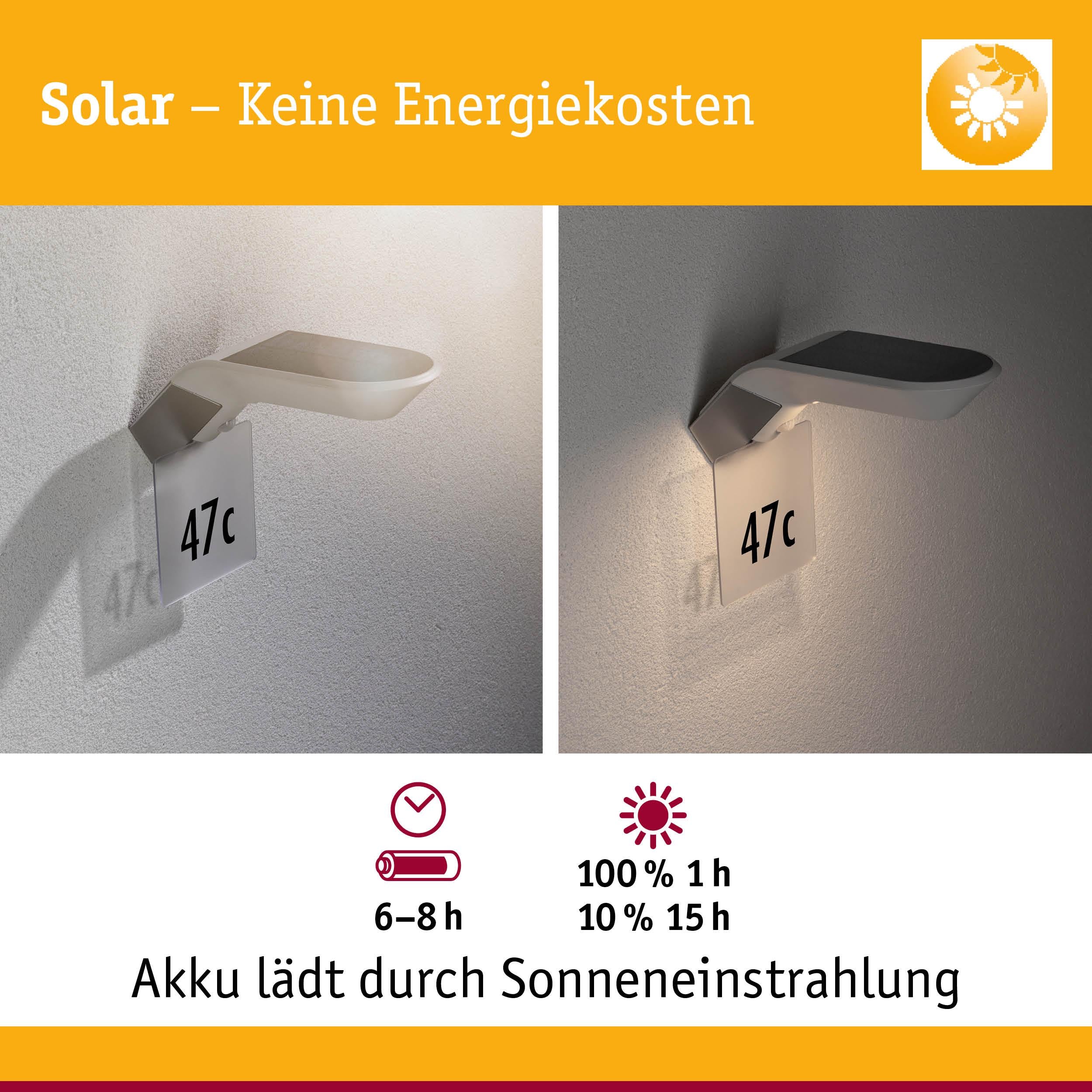 Applique murale solaire extérieure Soley IP44Accessoires numéro de maison métal blanc