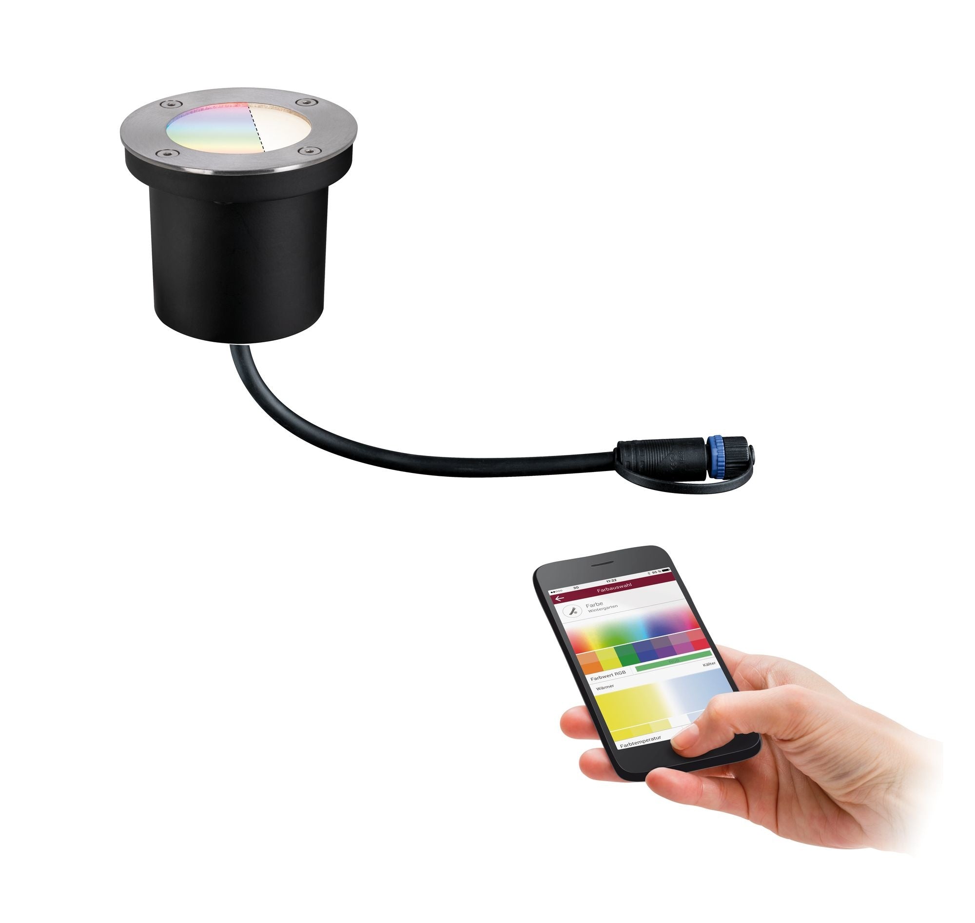 Plug & Shine Bodeneinbauleuchte IP65 RGBW 24V ZigBee