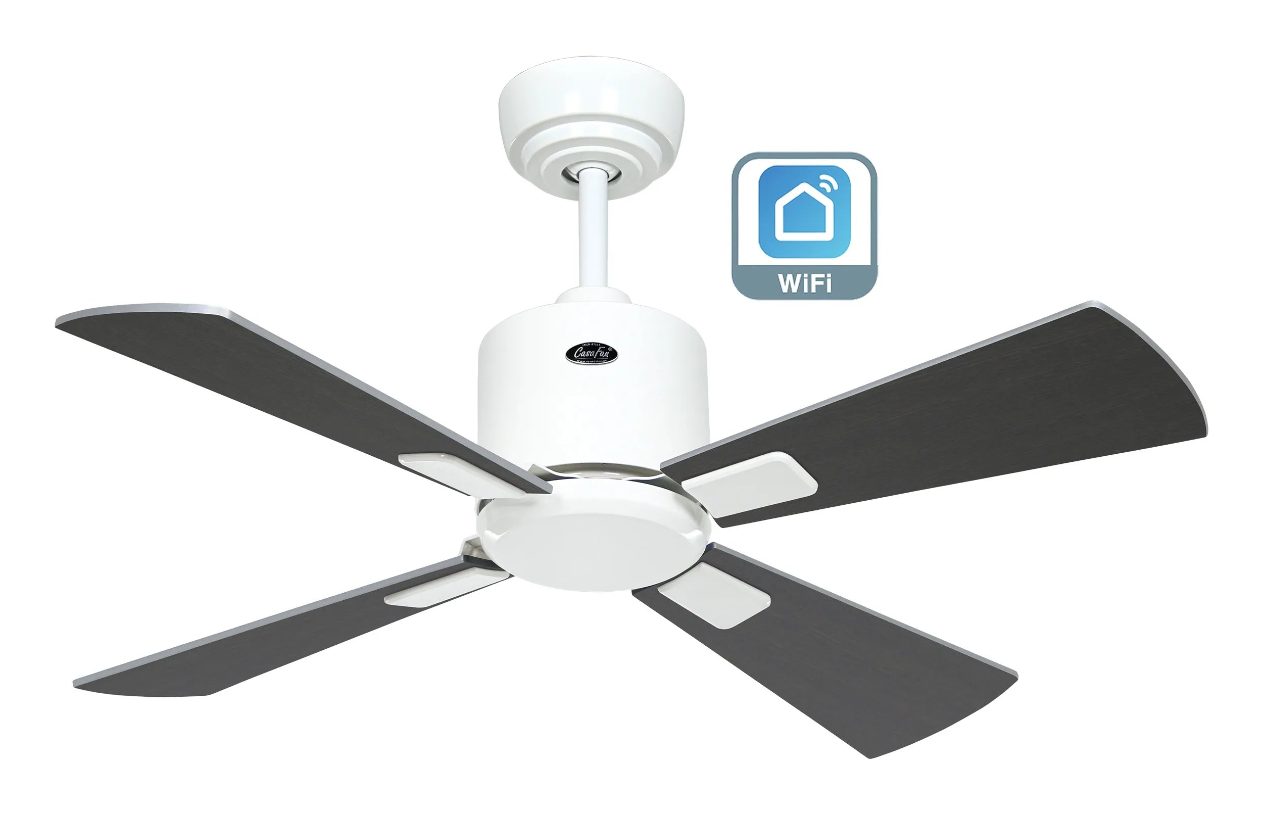 CasaFan ECO NEO III 92 WiFi – Lack weiß, Wenge/Lack silber