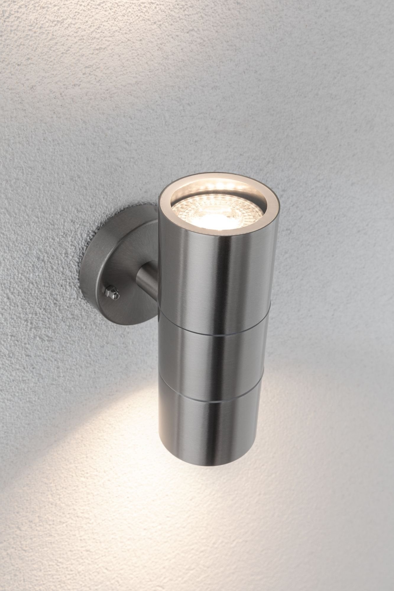 Außenwandleuchte Flame IP44 60mm max. 2x10W 230V Edelstahl gebürstet Edelstahl