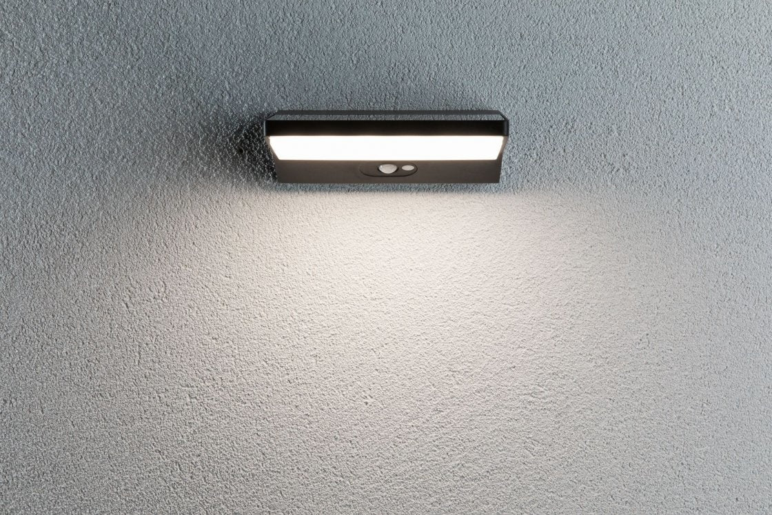 Solar LED Außenwandleuchte Ronas Bewegungsmelder IP44 3000K 180lm Dunkelgrau