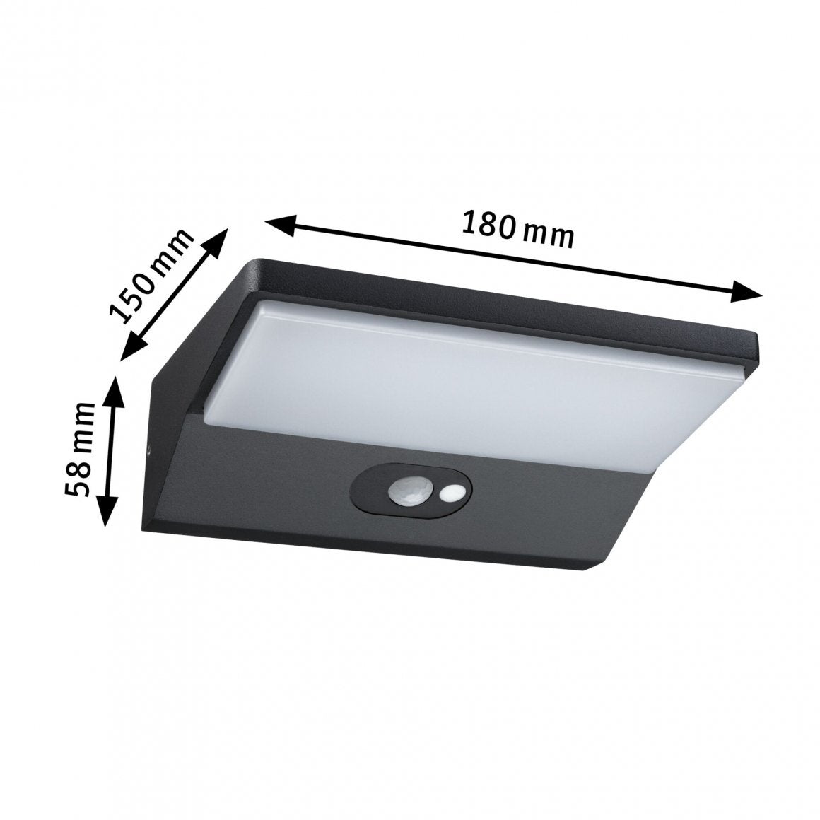 Solar LED Außenwandleuchte Ronas Bewegungsmelder IP44 3000K 180lm Dunkelgrau