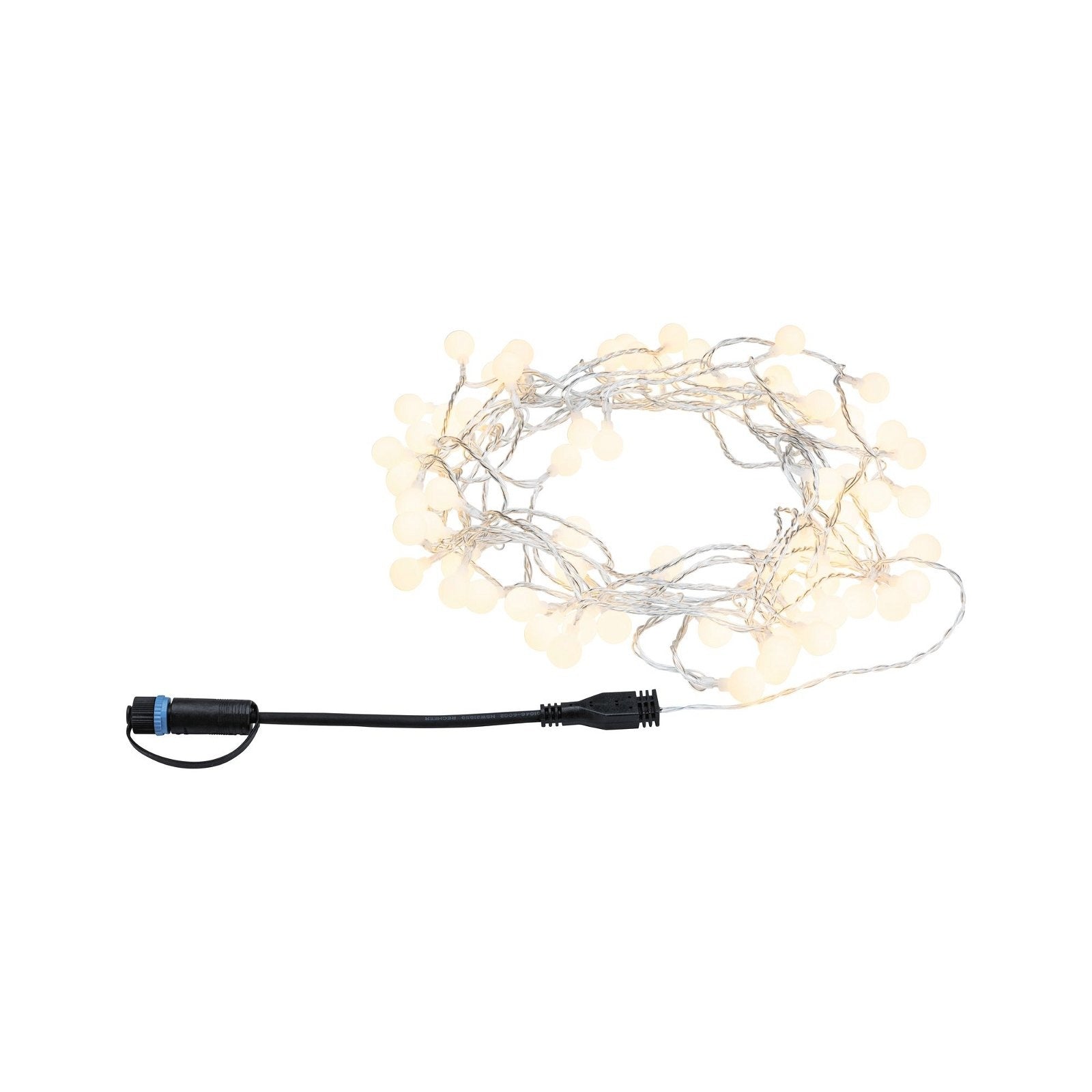 Plug & Shine LED Lichterkette Warmweiß IP44 3000K Schwarz