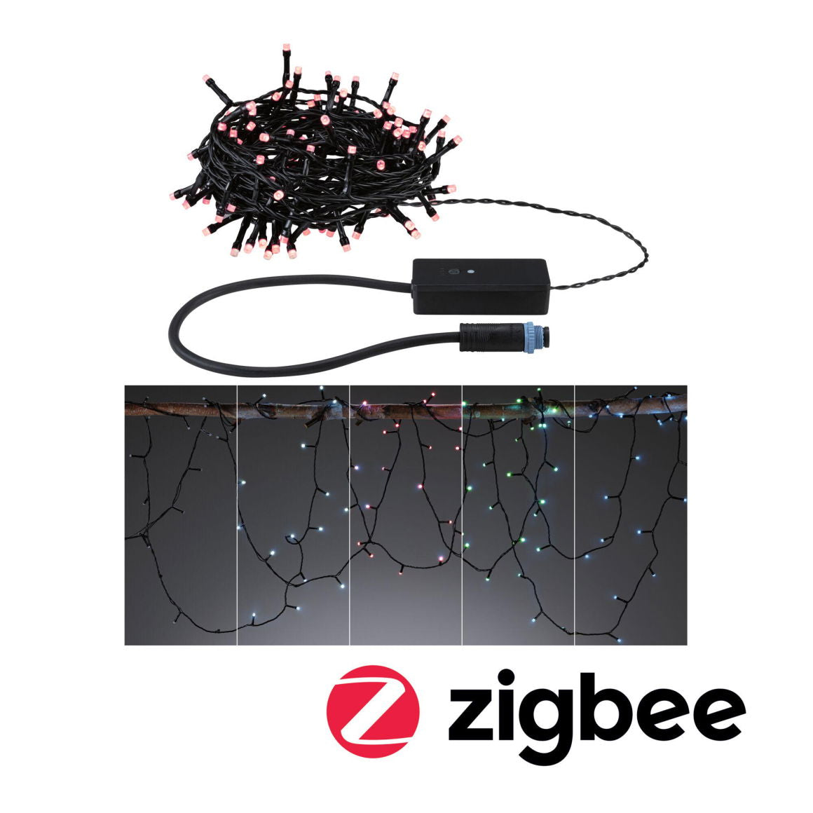 Plug & ShineLED Lichterkette Yuna RGB 12,4m IP44 5W Schwarz