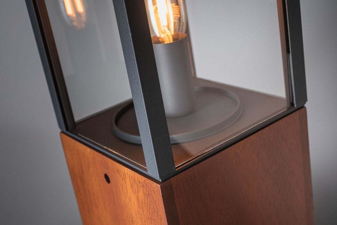 Plug & Shine Pollerleuchte Venea IP44 1900K 2W Holz