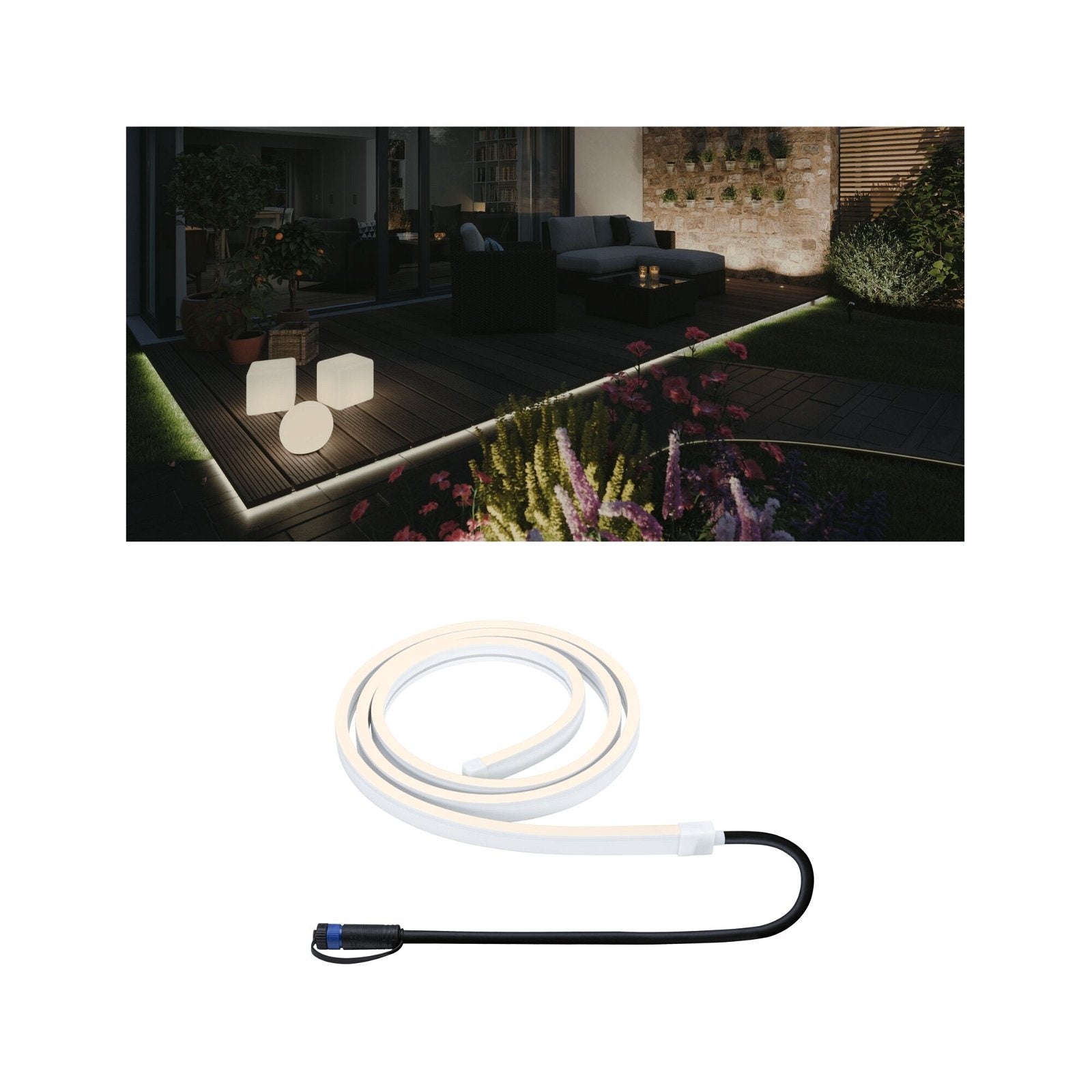 Plug & Shine LED Stripe Smooth Einzelstripe IP68 3000K 12W Schwarz