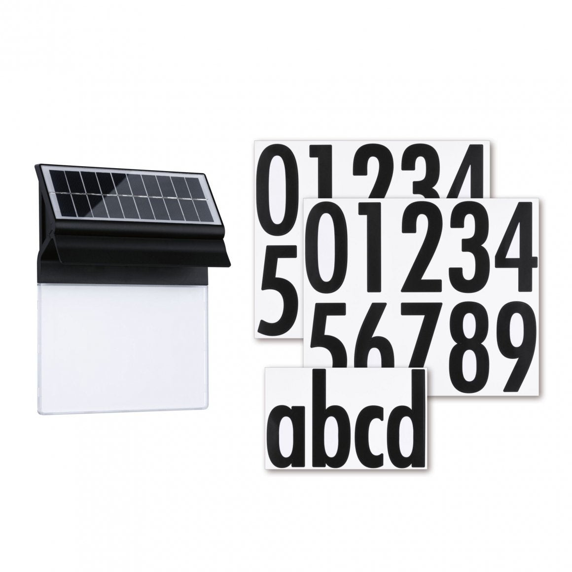 Solar LED Hausnummernleuchte Neda IP44 3000K 14lm Schwarz