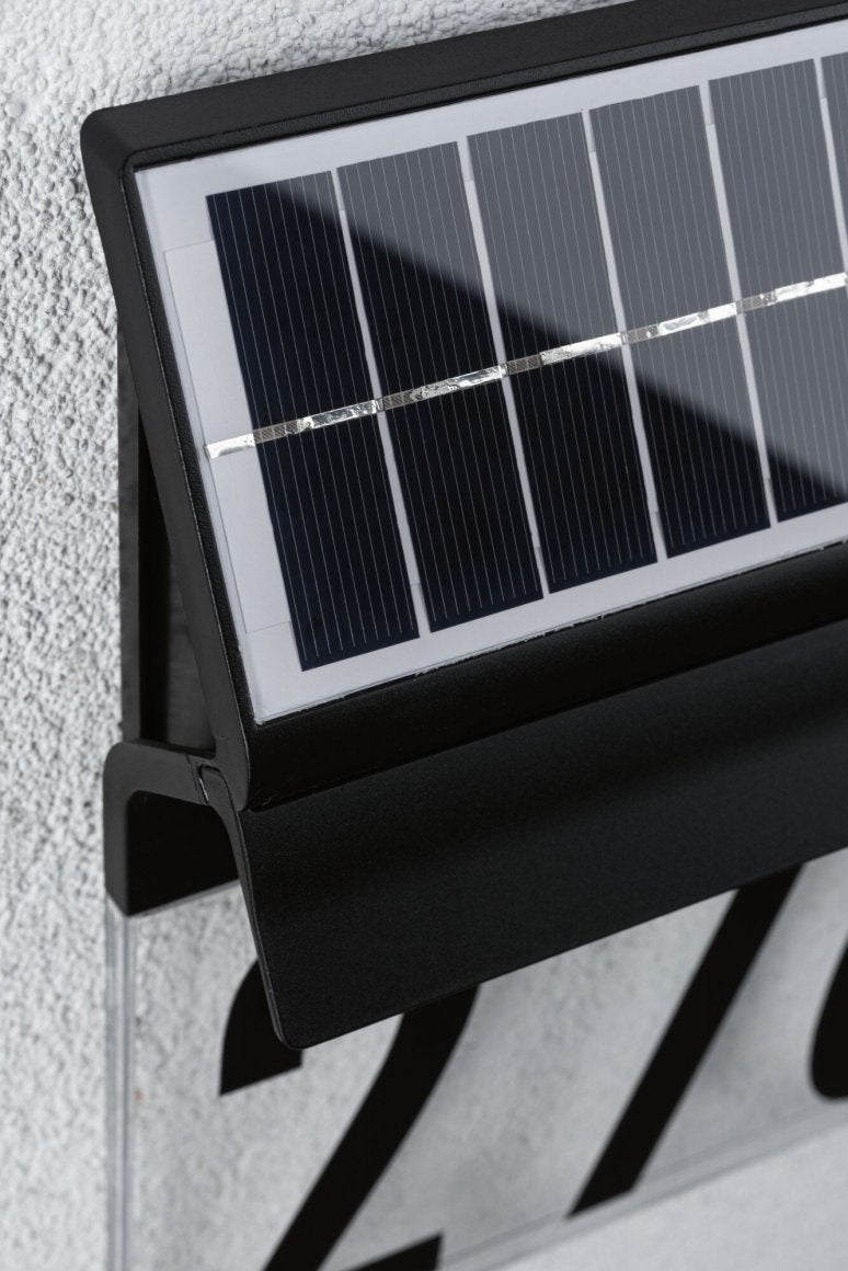 Solar LED Hausnummernleuchte Neda IP44 3000K 14lm Schwarz