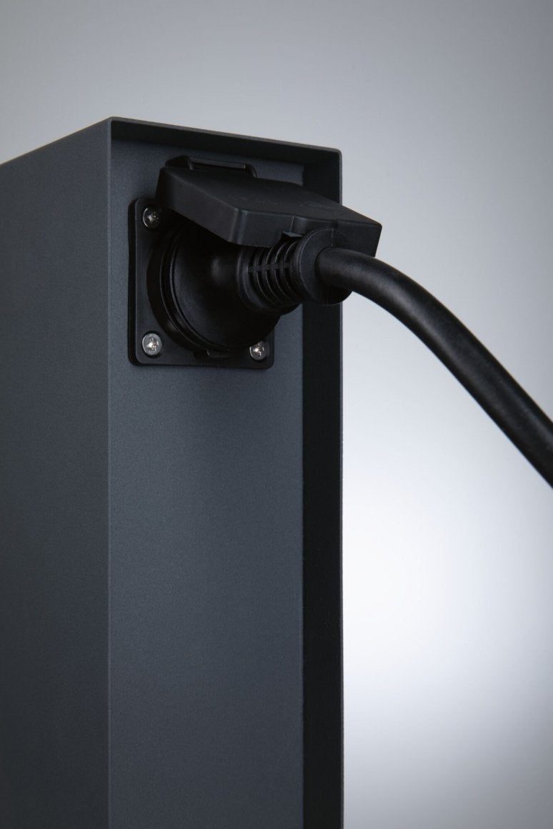 Plug & Shine Steckdosensäule Rio Dämmerungssensor IP44 Anthrazit