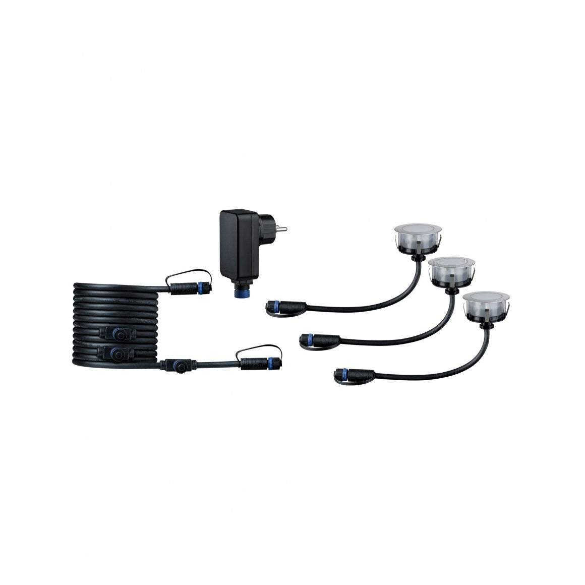 Plug & Shine LED Bodeneinbauleuchte Floor Basisset Insektenfreundlich IP67 2200K 3x2W 21VA Silber