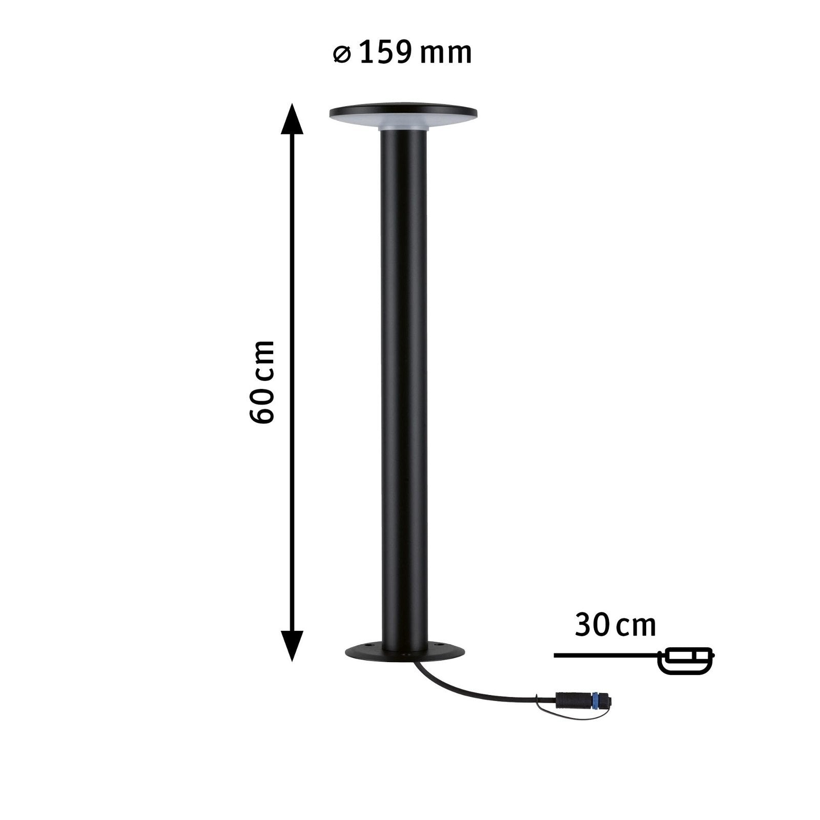 Plug & Shine LED Pollerleuchte Plate Einzelleuchte IP44 2200K 7W Anthrazit