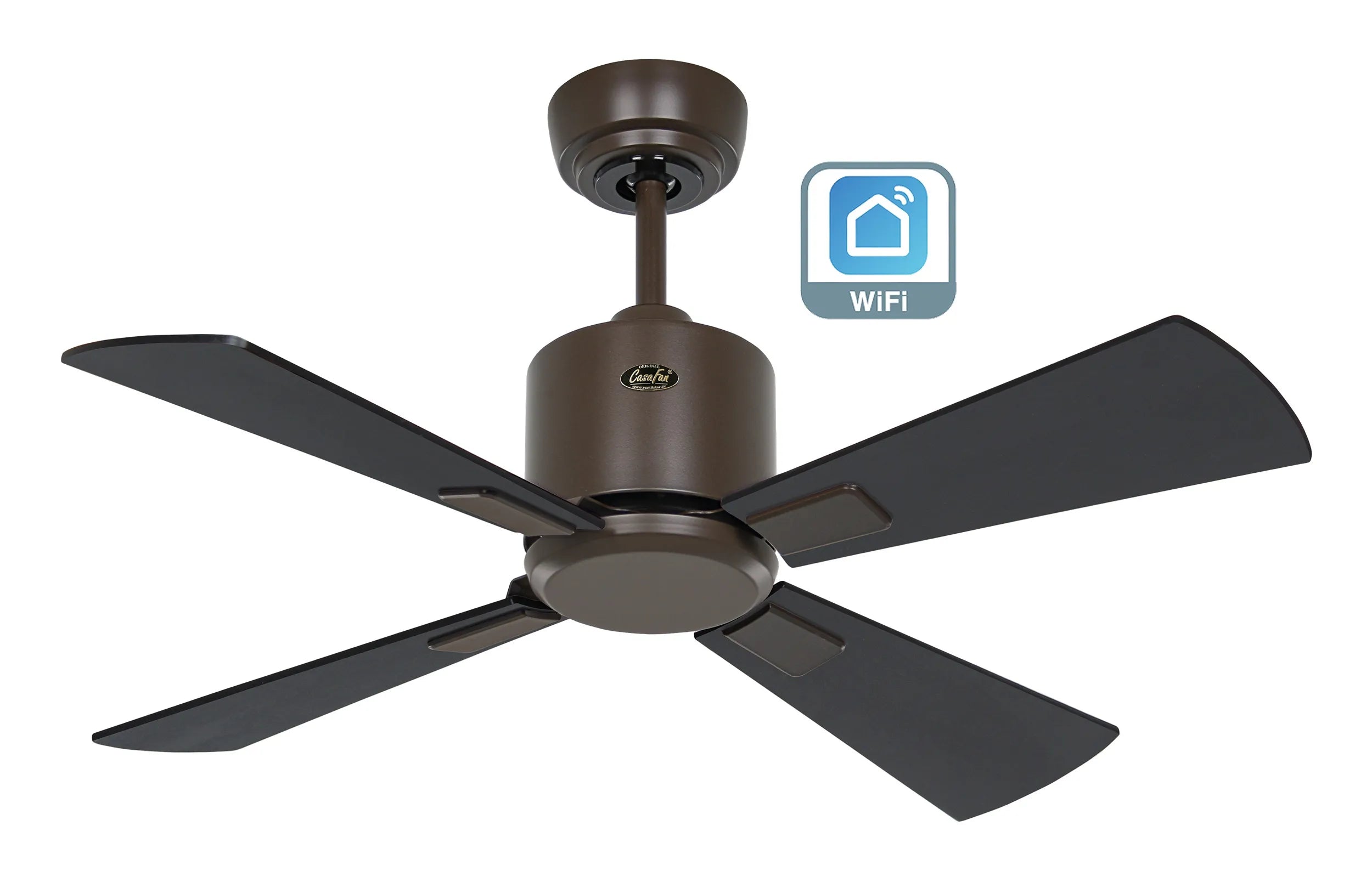 CasaFan ECO NEO III 92 WiFi – Lack bronze, Lack schwarz/Teak