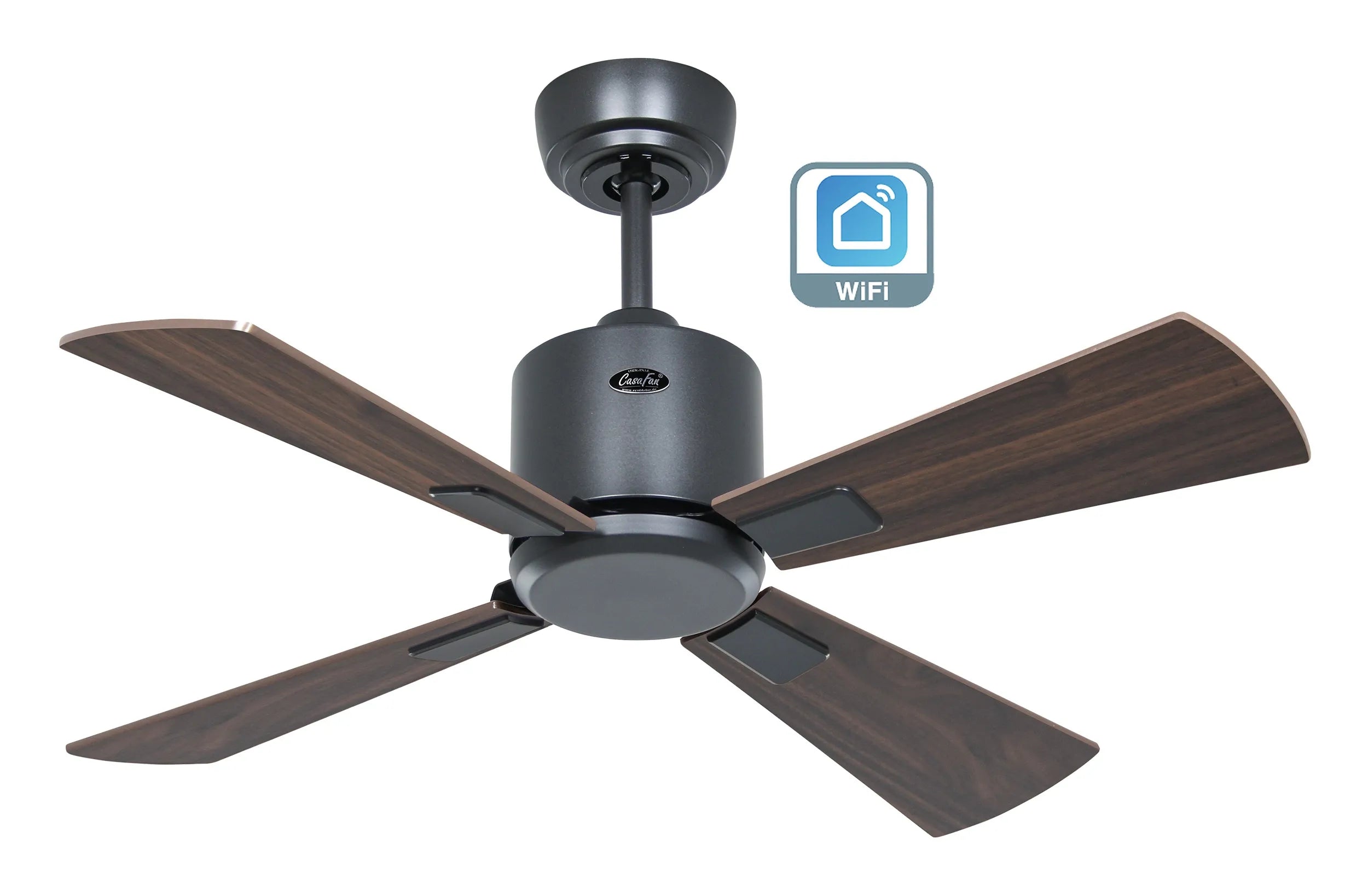 CasaFan ECO NEO III 92 WiFi – Lack basaltgrau, Nussbaum/Kirschbaum