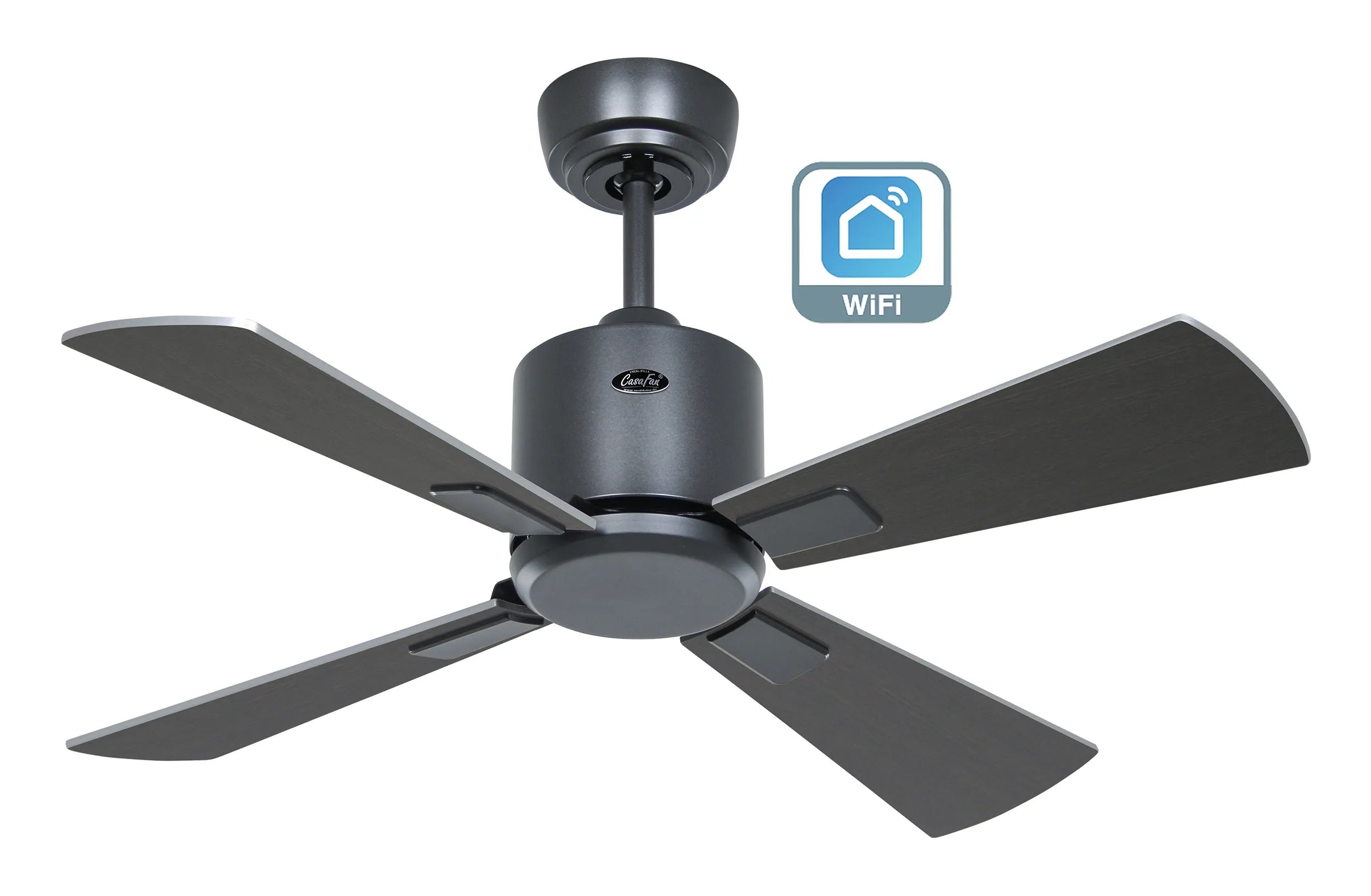 CasaFan ECO NEO III 92 WiFi – Lack basaltgrau, Wenge/Lack silber