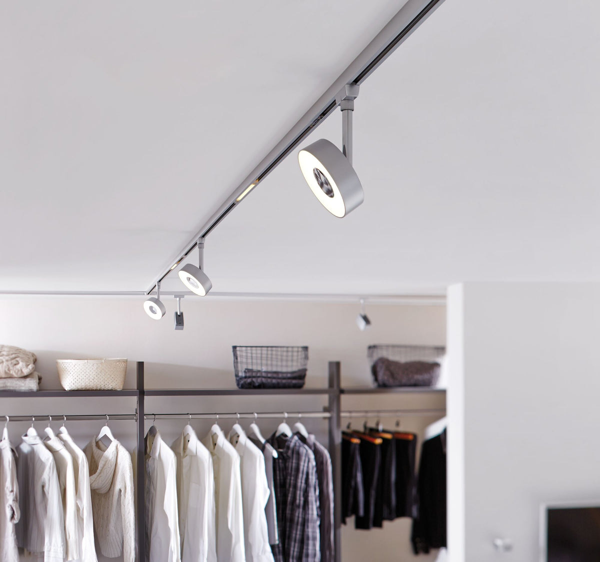 URail Schienenspot Circle 200lm 5W White Switch 230V Chrom matt