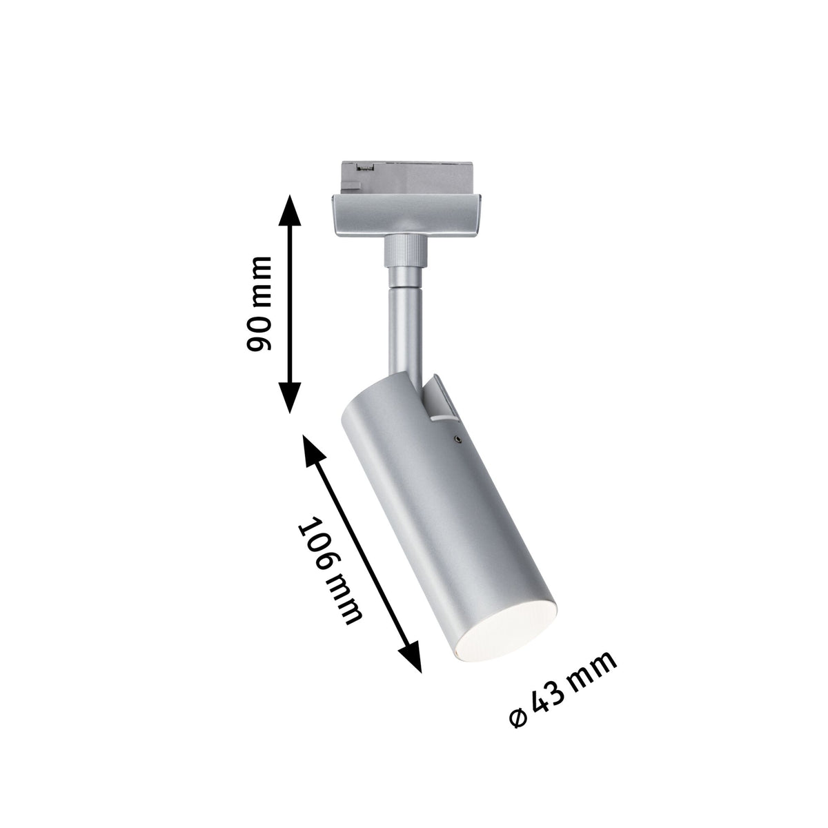 URail Schienenspot 3-Step-Dim Tubo Einzelspot 230lm 4W 4000K dimmbar 230V Chrom matt