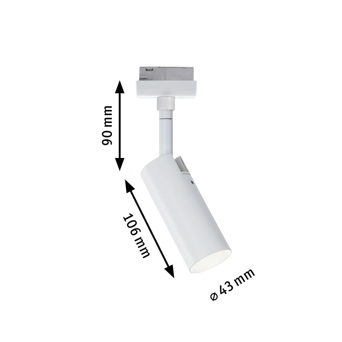 URail Schienenspot 3-Step-Dim Tubo Einzelspot 230lm 4W 4000K dimmbar 230V Weiß