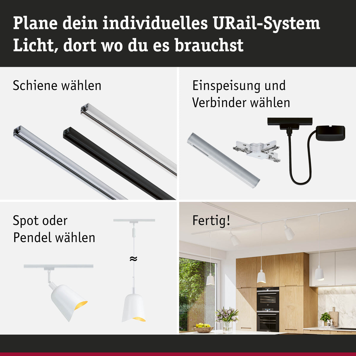 URail Schirm DecoSystems Alvaro 144mm Weiß/Gold matt